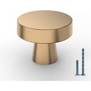 KNOKLOCK 10 Pack Kitchen Cabinet Knob Champagne Bronze Round Dresser Knobs Gold